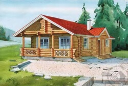Добавленный проект - Проект деревянного дома с террасой 70 кв.м. 104/62. Добавления в каталог.  Фото. Анонс.