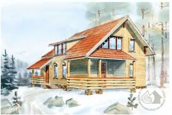 Добавленный проект - Проект деревянного дома из бруса 7 на 10 метров 104/212. Добавления в каталог проектов.  Фото. Анонс.