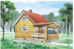 Добавленный проект - Проект деревянного дома с террасой 6 на 8 метров 104/48. Добавления в каталог.  Фото. Анонс.