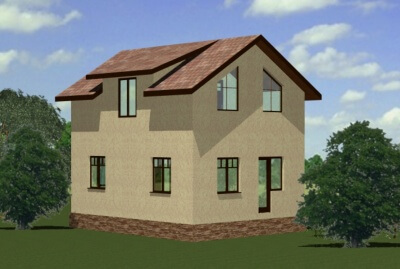  Бесплатный проект дома по каркасной технологии 138  кв.м. Лидер л-13.. Фасады, планировки(анонс).