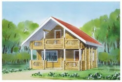 Добавленный проект - Проект двухэтажного деревянного дома с террасой 7 на 8 метров 104/60. Добавления в каталог.  Фото. Анонс.