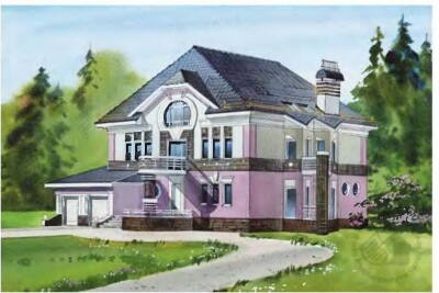 Проект загородного дома № 105/470. Фасады, планировки(анонс).