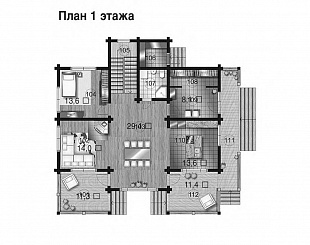 Проект коттеджа (дачного дома) № 100/247 Проект В-011