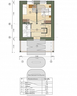 Проект одноэтажного дома 7 на 8 № 101/107 . План 2.