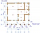 Проект бревенчатого дома с террасой 143 кв.м. 110/67. 1 этаж