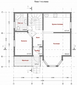 Проект дома с эркером 100 кв.м. 110/30. 1 этаж