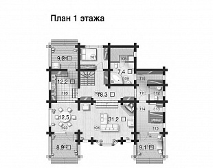 Проект коттеджа (дачного дома) № 100/314 Проект В-015