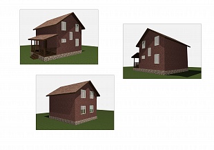Проект каркасного дома бесплатно с чертежами Лидер 45. Виды.