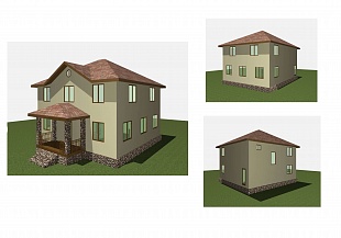 Проект каркасного дома с готовыми чертежами № Лидер 44. Виды.
