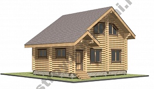 Полный проект деревянного дома № 92/3. Вид 3.