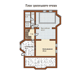 Проект дома из керамзитобетона 110/146. План цокольного этажа