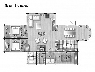 Проект коттеджа (дачного дома) № 100/243 Проект В-007