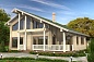 Проект дома из бруса с панорамными окнами 110/92. Фото