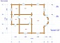 Проект двухэтажного дома из бревна с навесом 110/106. План 1 этажа