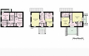 Проект трехэтажного дома до 150 кв.м. 104/208. Планировка