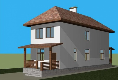 Эскизный проект дома 120 кв.м. №101/55. Фасады, планировки(анонс).