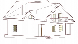Проект современного дома с панорамным остеклением 92/106. Вид 2.