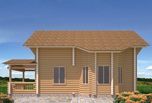 Проект деревянного дома с террасой и вторым светом 110/69. Фото 1