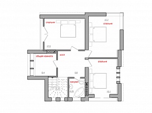 Проект дома от 200 до 250 кв.м. 110/6. 2 этаж