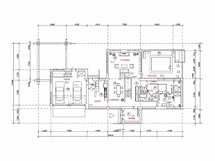 Проект дома 300 кв.м. из пеноблоков 110/7. 1 этаж
