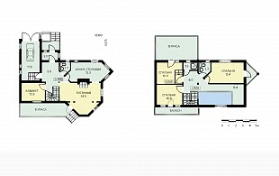 Проект двухэтажного дома из бруса с гаражом до 150 кв.м. 104/248. Планировка