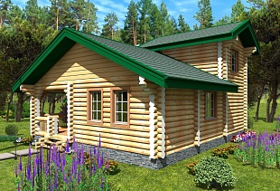 Бесплатный полный проект деревянного дома  № 92/41. вид 2.