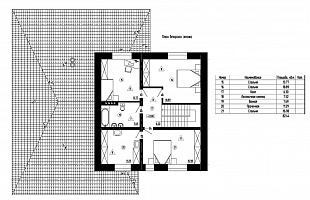 Проект дома из пеноблоков 2 этажа с пристроенным гаражом  № 92/143. Этаж 2.