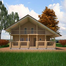 Проект бревенчатого дома с террасой 143 кв.м. 110/67. Фото 2