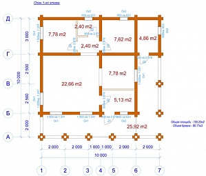 Проект дома с угловой террасой 150 кв.м. 110/61. 1 этаж